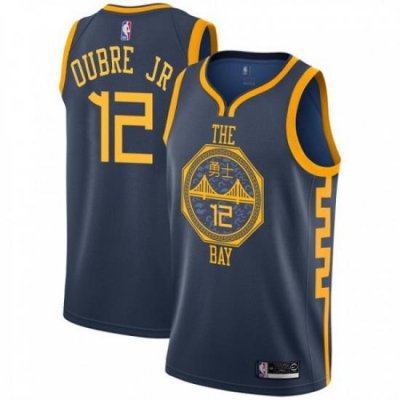 Men Nike Golden State Warriors 12 Kelly Oubre Jr Navy NBA Swingman City Edition 2018 19 Jersey