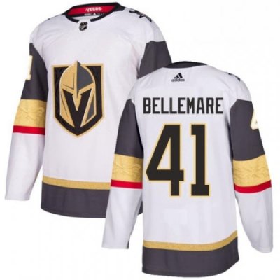 Youth Adidas Vegas Golden Knights 41 Pierre Edouard Bellemare Authentic White Away NHL Jersey