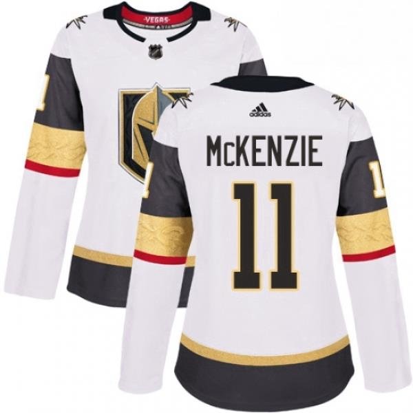 Womens Adidas Vegas Golden Knights 11 Curtis McKenzie Authentic White Away NHL Jersey