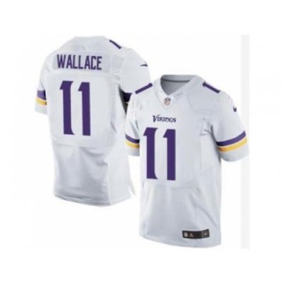 Nike Minnesota Vikings 11 Mike Wallace White Elite NFL Jersey