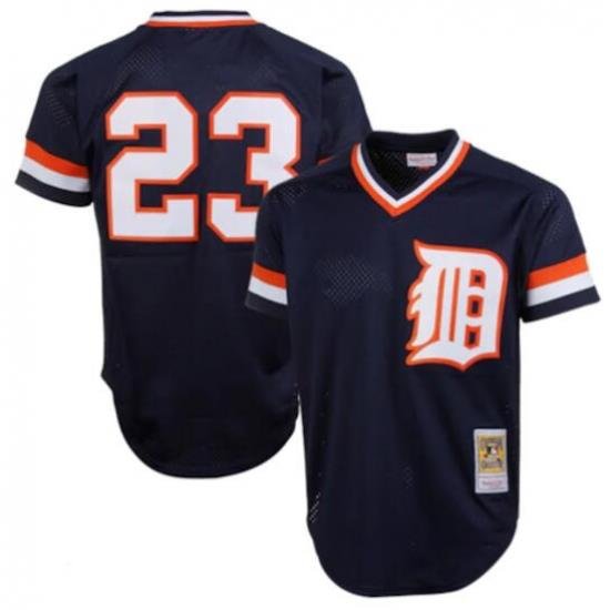 Men Detroit Tigers Kirk Gibson Mitchell & Ness 1984 Authentic CooperstoWn Collection Mesh Batting Practice Jersey Navy