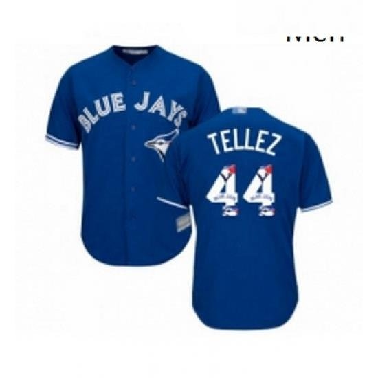 Mens Toronto Blue Jays 44 Rowdy Tellez Authentic Blue Team Logo Fashion Baseball Jersey