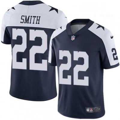 Youth Nike Dallas Cowboys 22 Emmitt Smith Navy Blue Throwback Alternate Vapor Untouchable Limited Player NFL Jersey