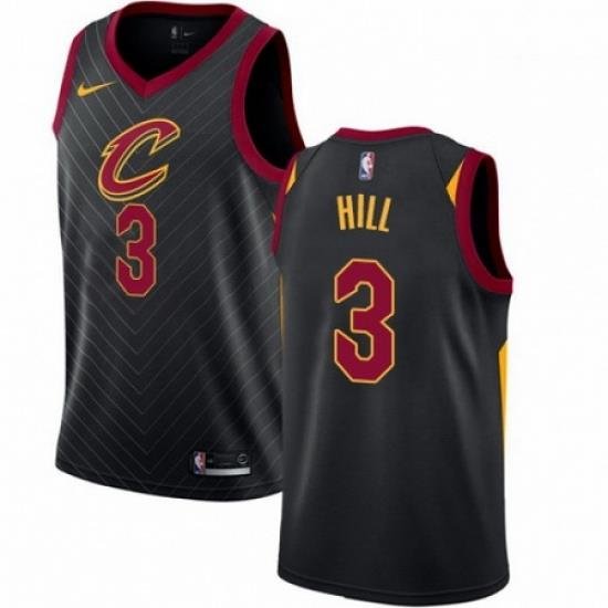 Mens Nike Cleveland Cavaliers 3 George Hill Swingman Black NBA Jersey Statement Edition