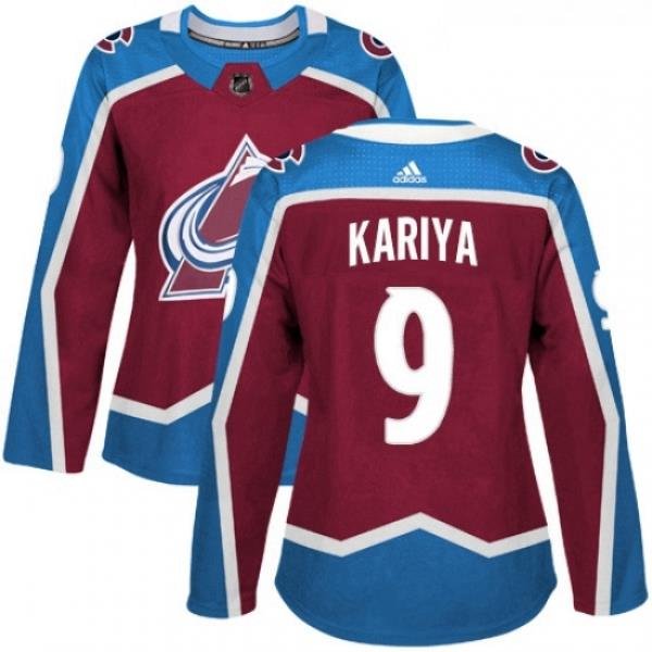 Womens Adidas Colorado Avalanche 9 Paul Kariya Premier Burgundy Red Home NHL Jersey