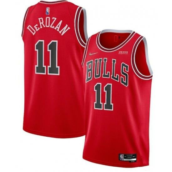 Men Chicago Bulls 11 DeMar DeRozan 75th Anniversary Red Swingman Stitched Basketball Jersey