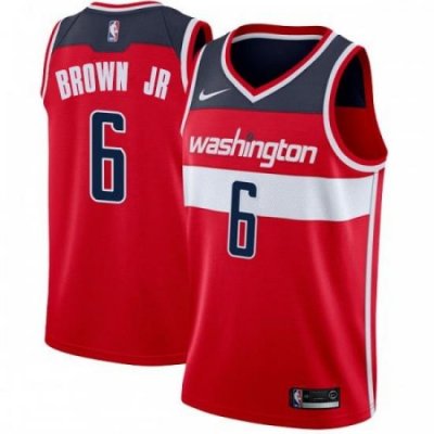 Men Nike Washington Wizards 6 Troy Brown Jr Red NBA Swingman Icon Edition Jersey