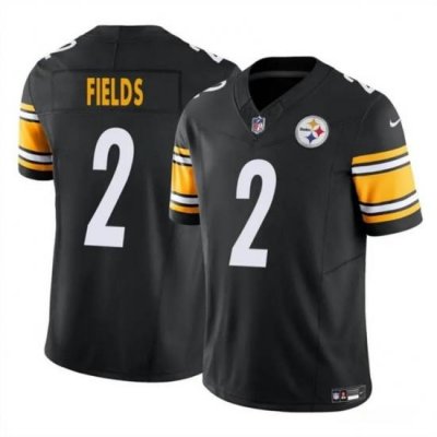 Men Pittsburgh Steelers 2 Justin Fields Black F U S E  Vapor Untouchable Limited Stitched Jersey