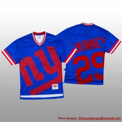 NFL New York Giants 29 Xavier McKinney Blue Men Mitchell  26 Nell Big Face Fashion Limited NFL Jersey