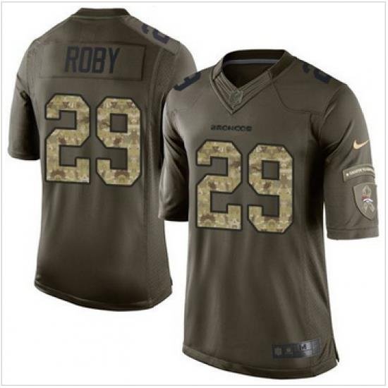 Nike Denver Broncos #29 Bradley Roby Green Men 27s Stitched NFL Limited Salute To Service Jersey