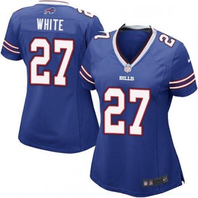 Womens Nike Buffalo Bills 27 TreDavious White Game Royal Blue Team Color NFL Jersey