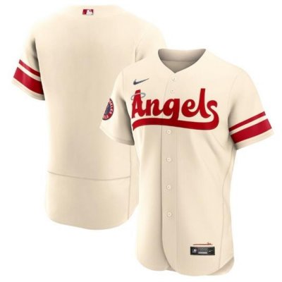 Men Los Angeles Angels Blank 2022 Cream City Connect Flex Base Stitched Jerseys