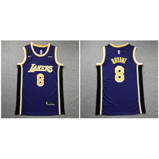 Lakers 8 Kobe Bryant Purple Nike KB Patch Swingman Jersey