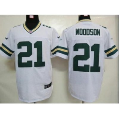 Nike Green Bay Packers 21 Charles Woodson White Elite NFL Jersey