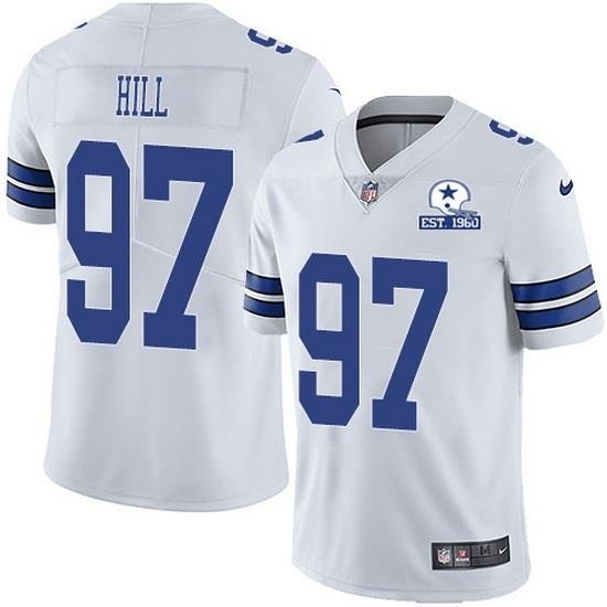 Nike Cowboys 97 Trysten Hill White Men Stitched With Established In 1960 Patch NFL Vapor Untouchable Limited Jersey