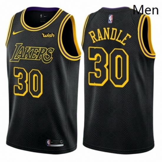 Mens Nike Los Angeles Lakers 30 Julius Randle Authentic Black City Edition NBA Jersey