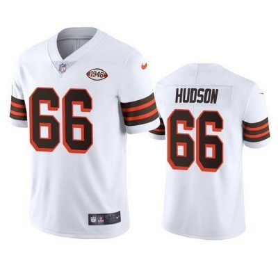 Cleveland Browns 66 James Hudson Nike 1946 Collection Alternate Vapor Limited NFL Jersey  White