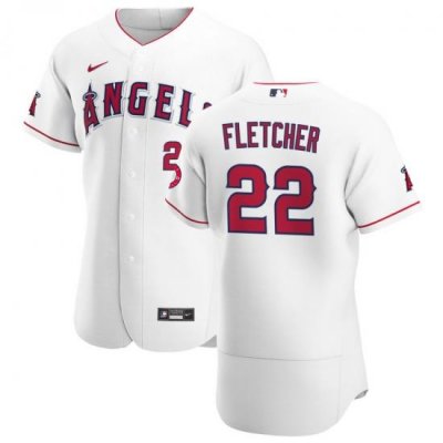 Men Los Angeles Angels 22 David Fletcher Men Nike White Home 2020 Flex Base Player MLB Jersey