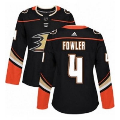 Womens Adidas Anaheim Ducks 4 Cam Fowler Premier Black Home NHL Jersey