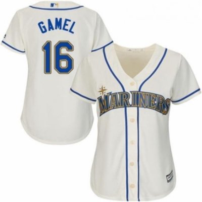 Womens Majestic Seattle Mariners 16 Ben Gamel Replica Cream Alternate Cool Base MLB Jersey