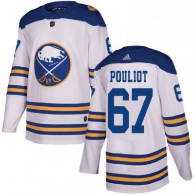 Youth Adidas Buffalo Sabres 67 Benoit Pouliot Authentic White 2018 Winter Classic NHL Jersey