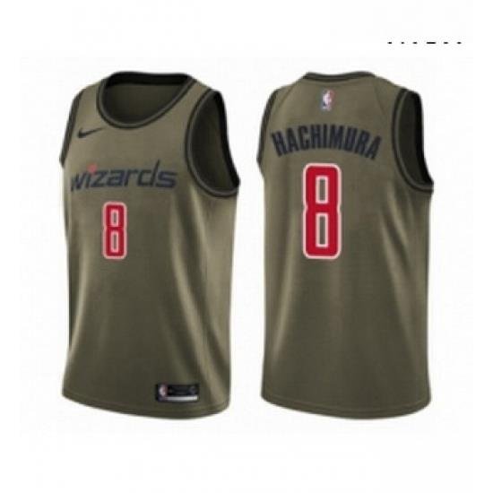 Mens Washington Wizards 8 Rui Hachimura Swingman Green Salute to Service Basketball Jersey