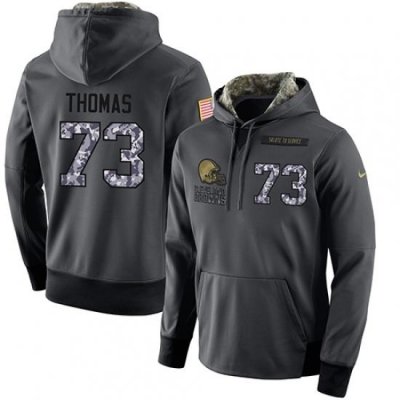 NFL Mens Nike Cleveland Browns 73 Joe Thomas Stitched Black Anthracite Salute to Service Player Performance Hoodie