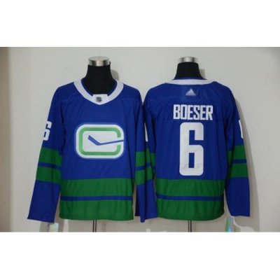 Canucks 6 Brock Boeser Blue Alternate Authentic Stitched Hockey Jersey