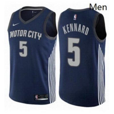 Mens Nike Detroit Pistons 5 Luke Kennard Swingman Navy Blue NBA Jersey City Edition