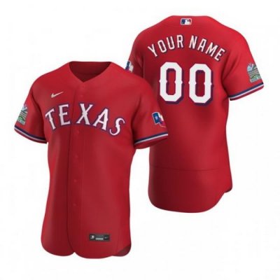 Men Women Youth Toddler All Size Texas Rangers Custom Nike Scarlet Stitched MLB Flex Base Jersey