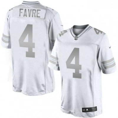 Men Nike Green Bay Packers 4 Brett Favre Limited White Platinum NFL Jersey