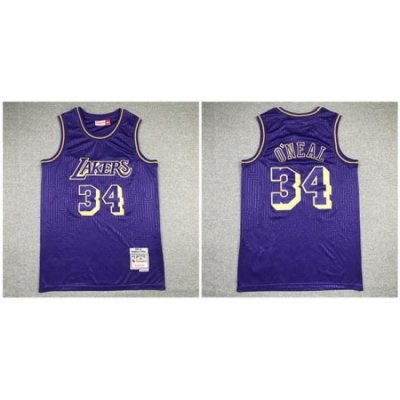 Lakers 34 Shaquille O 27Neal Purple 1996 97 Hardwood Classics Jersey