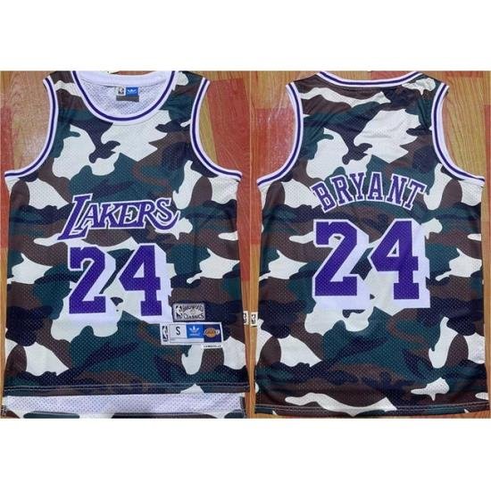 Men Los Angeles Lakers 24 Kobe Bryant Camo Throwback Basketball Jersey