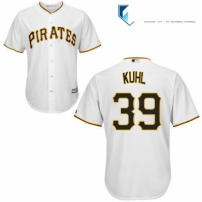 Mens Majestic Pittsburgh Pirates 39 Chad Kuhl Replica White Home Cool Base MLB Jersey