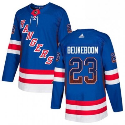 Mens Adidas New York Rangers 23 Jeff Beukeboom Authentic Royal Blue Drift Fashion NHL Jersey