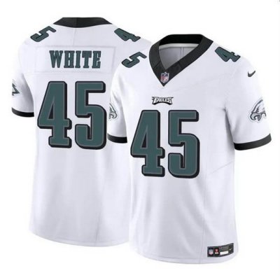 Men Philadelphia Eagles 45 Devin White White 2023 F U S E Vapor Untouchable Limited Stitched Football Jersey