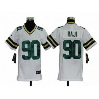 Youth Nike NFL Green Bay Packers #90 B.J. Raji White Jerseys