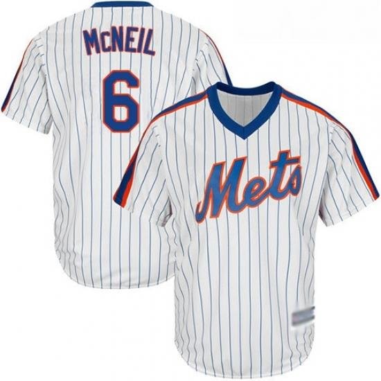 Mets #6 Jeff McNeil White(Blue Strip) NeW Cool Base Alternate Stitched Baseball Jersey