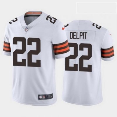 men grant delpit cleveland browns white vapor limited jersey