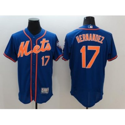 Men NeW York Mets 17 Keith Hernandez Blue Road Cool Base MLB Jersey