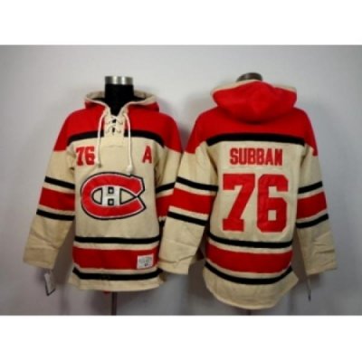 NHL montreal canadiens #76 PK Subban cream[pullover hooded sweatshirt]