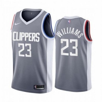 Men Los Angeles Clippers 23 Lou Williams Gray NBA Swingman 2020 21 Earned Edition Jersey