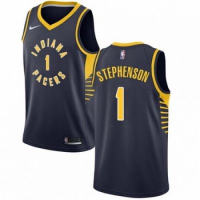 Mens Nike Indiana Pacers 1 Lance Stephenson Swingman Navy Blue Road NBA Jersey Icon Edition