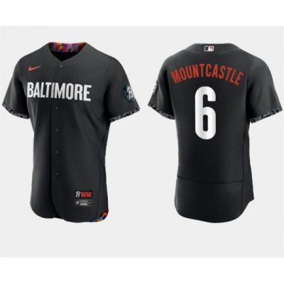 Men Baltimore Orioles 6 Ryan Mountcastle Black 2023 City Connect Flex Base Stitched Baseball Jersey