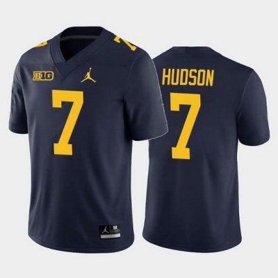 Michigan Wolverines Khaleke Hudson Navy Home Men'S Jersey