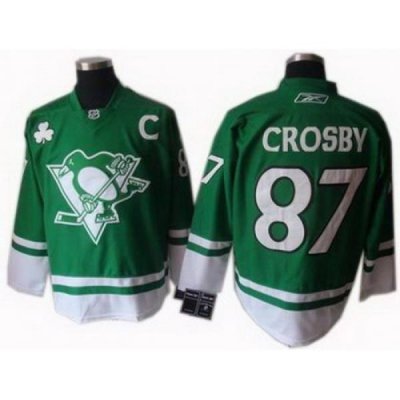 Youth Pittsburgh Penguins 87# Sidney Crosby jerseys green