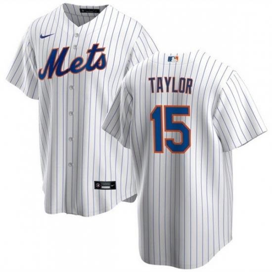 Men NeW York Mets 15 Tyrone Taylor White Cool Base Stitched Baseball Jersey