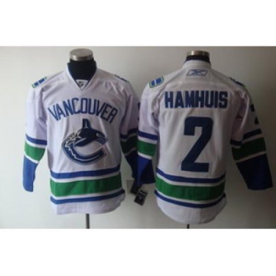 Vancouver Canucks 2 Dan Hamhuis White Jerseys