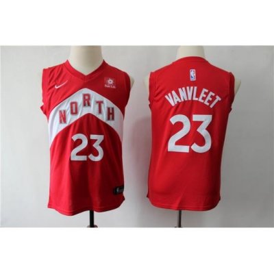 Raptors 23 Fred Vanvleet Red Youth Earned Edition Nike Swingman Jersey