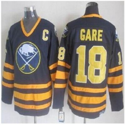 Buffalo Sabres #18 Danny Gare Navy Blue CCM Throwback Stitched NHL Jersey